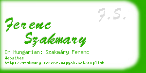 ferenc szakmary business card